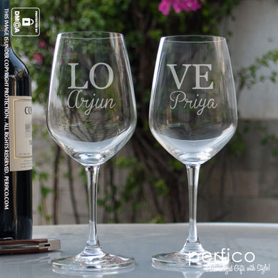 In Love © Personalized Wine Glasses - SET of 2