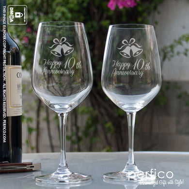 Happy Anniversary © Personalized Wine Glasses - SET of 2
