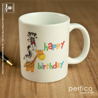 Happy Birthday in the Jungle © Personalized Coffee Mug