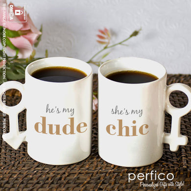 Dude and Chic © Personalized Couple Mugs