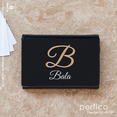 Bold © Personalized Leather Business Card Holder
