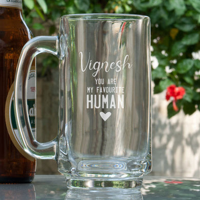 Favourite Human © Personalized Beer Mug for Boyfriend