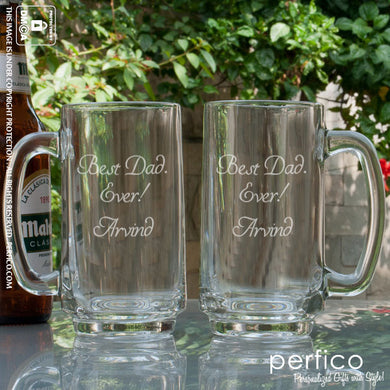 Best Dad Ever © Personalized Beer Mugs - SET of 2