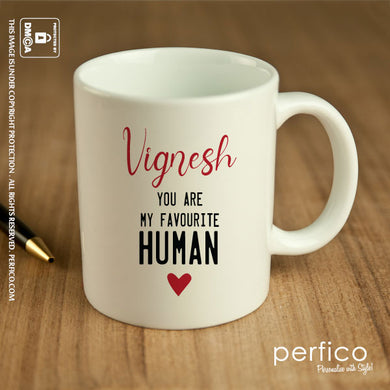 Favourite Human © Personalized Mug for Boyfriend