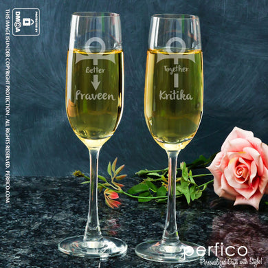 Better Together © Personalized Champagne Glasses- Set of 2