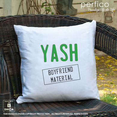 Boyfriend Material© Personalized Cushion