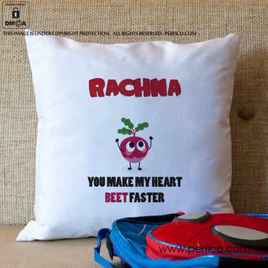 Beet Faster © Personalized Cushion for Girlfriend