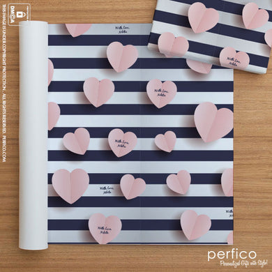Hearts © Personalized Gift Wrapping Paper - 20 Sheets