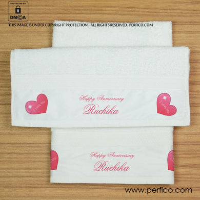 Happy Anniversary © Personalized Hand Towel for Him or Her