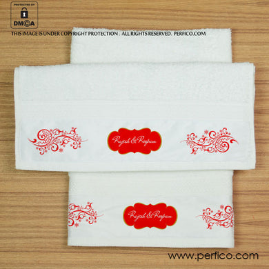 In Love © Personalized Hand Towel Set for Couples.