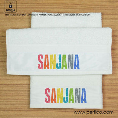 Rainbow Letters © Personalized Hand Towel for Kids