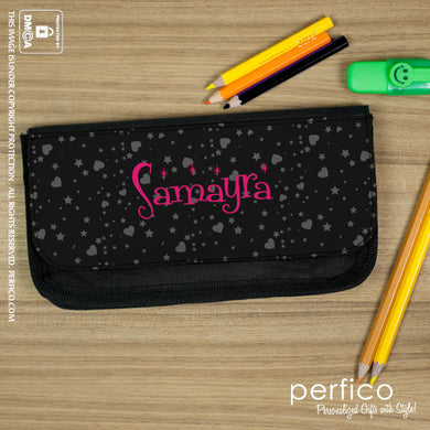 Hearts and Stars © Personalized Pencil Case.