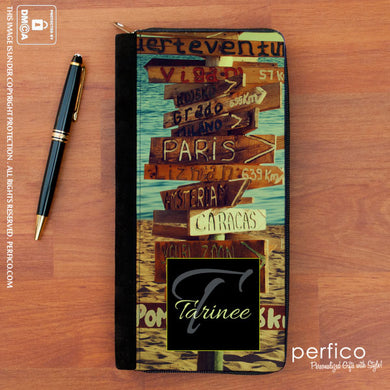 Here to There © Personalized Passport Holder with Zipper