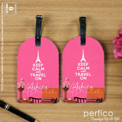 Keep Calm and Travel © Personalized Luggage Tag