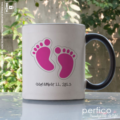 Little Feet Pink © Personalized Magic Mug