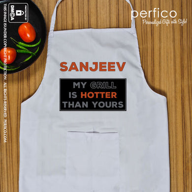 My Grill is Hotter than Yours © Personalized Kitchen Apron