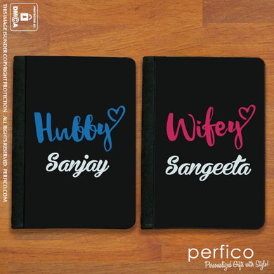 Wifey and Hubby © Personalized Passport Holder Set for Couples
