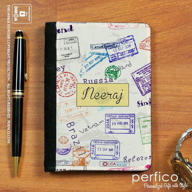 Stamped © Personalized Passport Holder and Cover