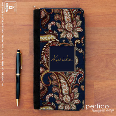 Paisley © Personalized Passport Holder with Zipper