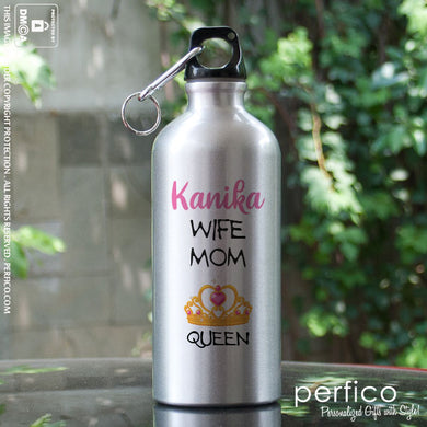 Wife Mom Queen © Personalized Water Bottle
