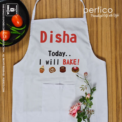 Today I will bake © Personalized Kitchen Apron