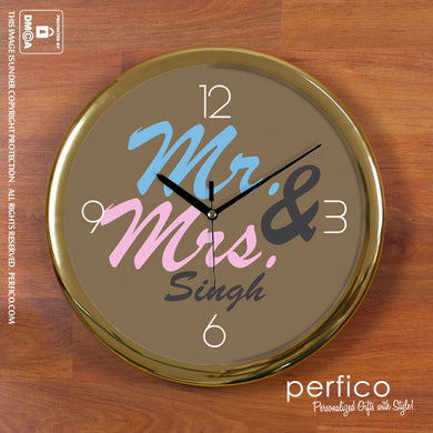 Mr and Mrs © Personalized Round Wall Clock