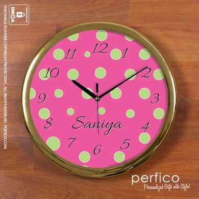 Polka © Personalized Round Wall Clock