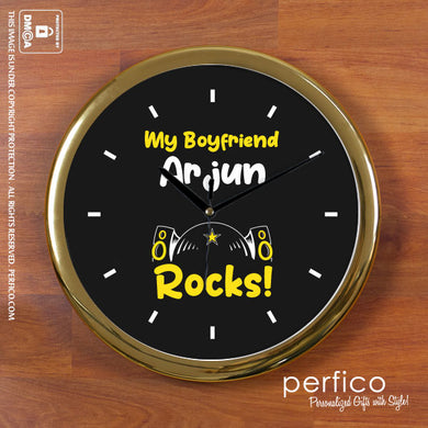 My Boyfriend Rocks © Personalized Clock