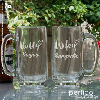 Wifey and Hubby © Personalized Beer Mugs