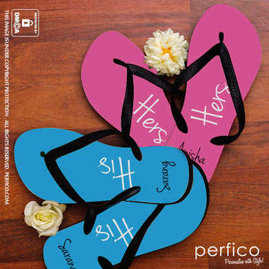 His and Hers © Personalized Flip Flops - 2 Pairs