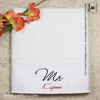 Mr and Mrs © Personalized Towel Set for Couples - 2 Towels