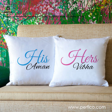 His and Hers © Personalized Luxury Cushion Covers - SET OF 2