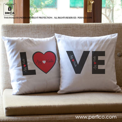 Love © Personalized Luxury Cushion Covers - Set of 2