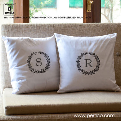 Monogram © Personalized Luxury Cushion Covers - Set of 2