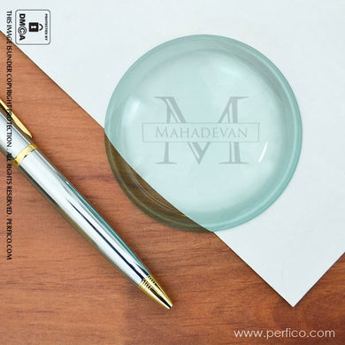 Monogram © Personalized Crystal Paper weight
