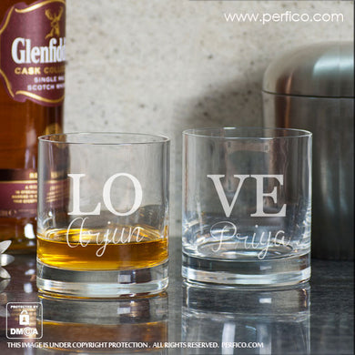 In Love © Personalized Whisky Glasses - SET of 2