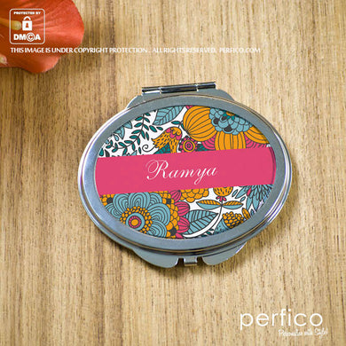Bloom © Personalized Oval Pocket Mirror